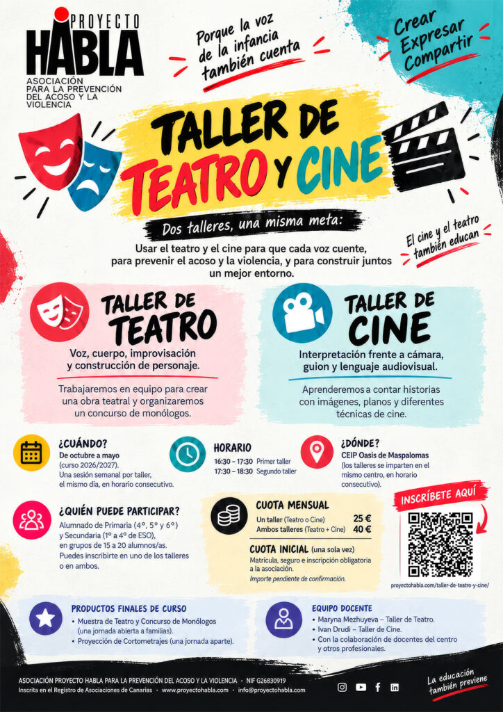 Volantin oficial del Taller de Teatro y Cine